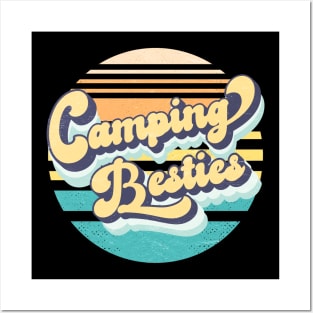 Camping Besties Retro Camping Lover Camper Best Friends Gift Posters and Art